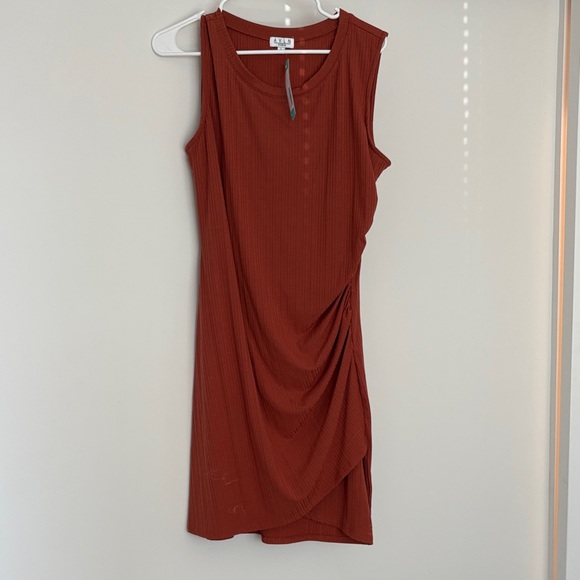 Chic Asymmetrical Sleeveless Dress in Terracotta - Picture 1 of 3